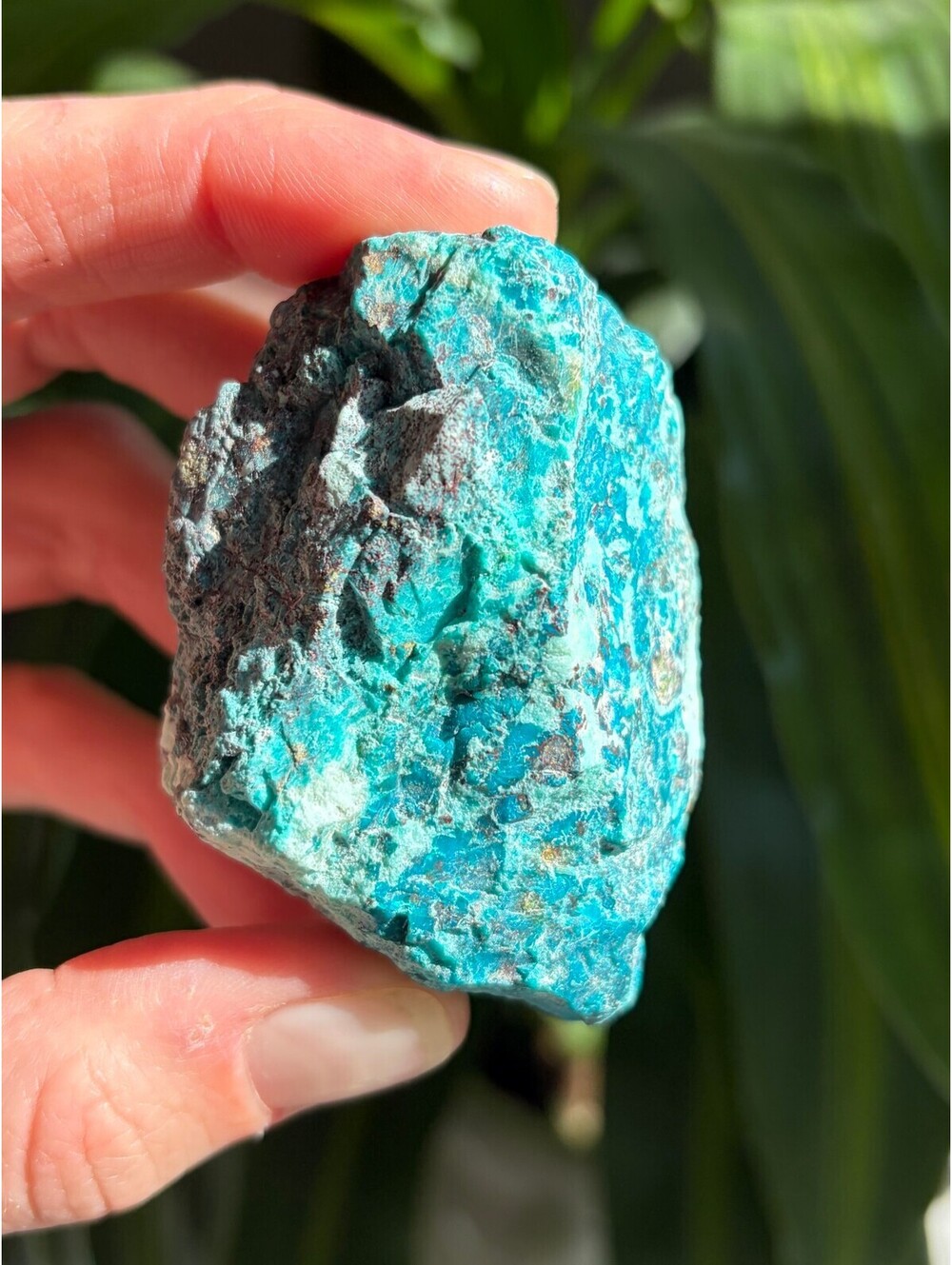 Raw Chrysocolla Specimen - Electric Teal & Turquoise Rough Stone (2.7 oz)